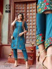 Trendy  Women Kurta Sets - Blue, XL