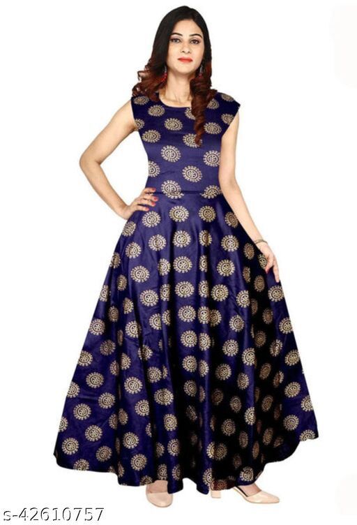 Women Long Gown Kurti in Georgette with diamond stone work – SVB Ventures