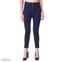 Fashionable Denim Solid Women's Jean - s-2785457, Grey, 38