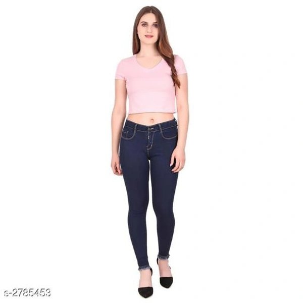 Fashionable Denim Solid Women's Jean - s-2785454, Black, 34