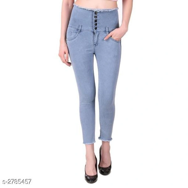 Fashionable Denim Solid Women's Jean - 26, Blue, s-2785455