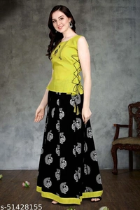 Classy Partywear Women Ethnic Skirts and Tops - Sky blue, 5XL