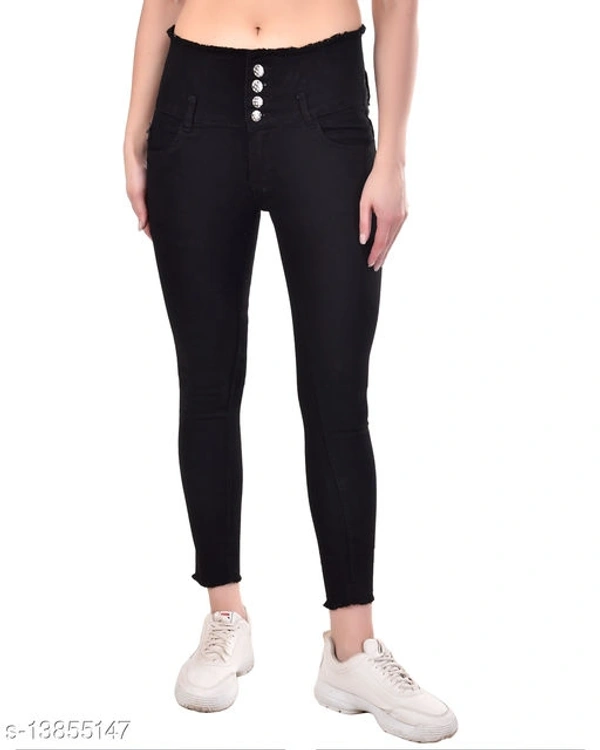 Ansh Fashion Wear Women's Streachable Ankel Length Denim Jeans(M) - Black, s-13855147, 32