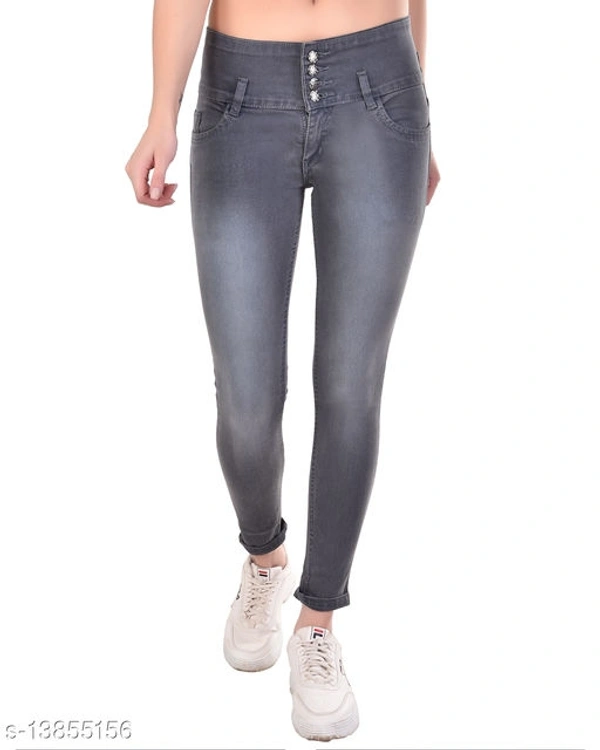 Ansh Fashion Wear Women's Streachable Ankel Length Denim Jeans(M) - Grey, s-13855156, 28