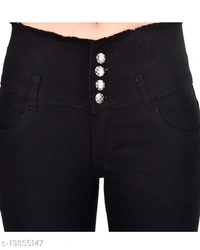 Ansh Fashion Wear Women's Streachable Ankel Length Denim Jeans(M) - Black, s-13855148, 28