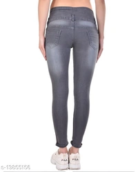 Ansh Fashion Wear Women's Streachable Ankel Length Denim Jeans(M) - Black, s-13855148, 28