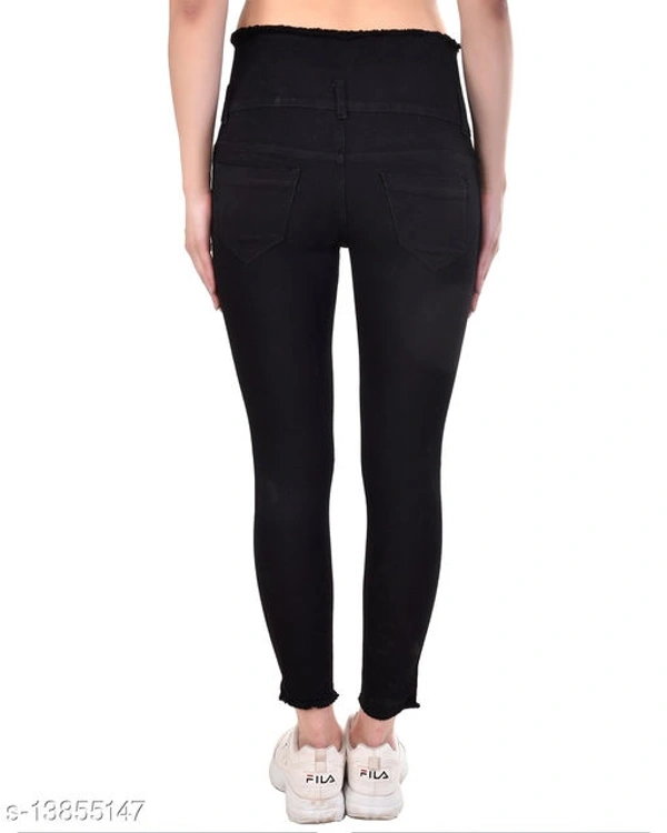 Ansh Fashion Wear Women's Streachable Ankel Length Denim Jeans(M) - Black, s-13855148, 32