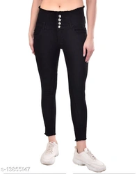 Ansh Fashion Wear Women's Streachable Ankel Length Denim Jeans(M) - Black, s-13855148, 34