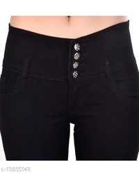 Ansh Fashion Wear Women's Streachable Ankel Length Denim Jeans(M) - Black, s-13855147, 28