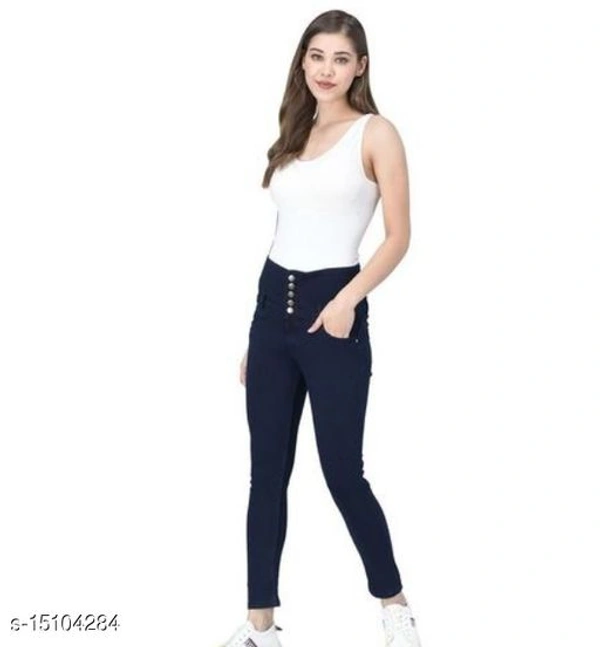 M MODDY Women's Dark Blue Slim FIT 5 Button Ankle Length Stretchable Denim Lycra Jeans (M) - Sky blue, 28