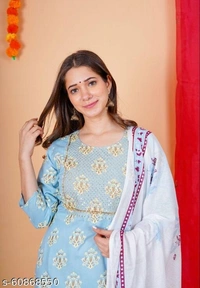 Catalog Name:*Aagam Voguish Women Dupatta Sets* - Blue, s-60868550, L