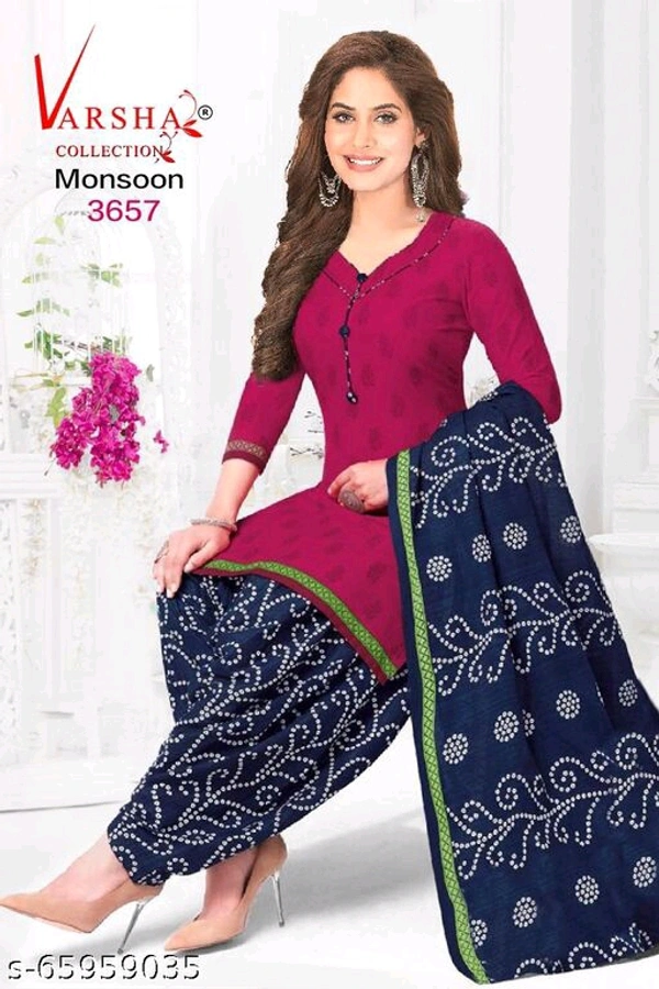 varsha monsoon  Suits Top Fabric: Synthetic + Top Length: 2.25 Meters - Yellow, 3662, Un Stitched