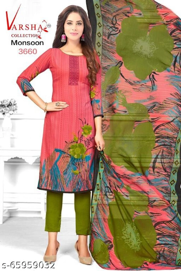 varsha monsoon  Suits Top Fabric: Synthetic + Top Length: 2.25 Meters - Yellow, 3662, Un Stitched
