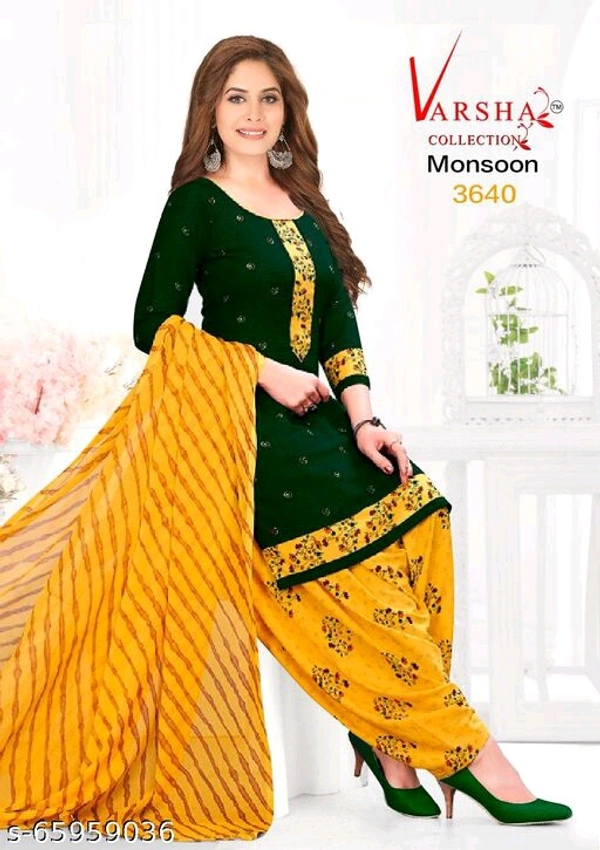 varsha monsoon  Suits Top Fabric: Synthetic + Top Length: 2.25 Meters - Yellow, 3662, Un Stitched