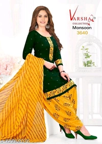 varsha monsoon  Suits Top Fabric: Synthetic + Top Length: 2.25 Meters - 3656, Pink, Un Stitched