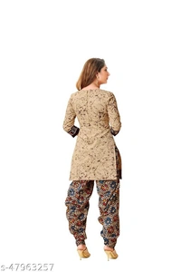 Pranjul Cotton Un-Stitched SuitTop Fabric: Cotton + Top Length: 2 Meters - s-47963257, Cream, Un Stitched