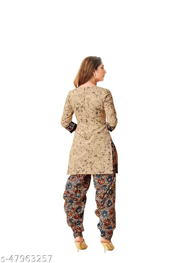 Pranjul Cotton Un-Stitched SuitTop Fabric: Cotton + Top Length: 2 Meters - s-47963257, Cream, Un Stitched