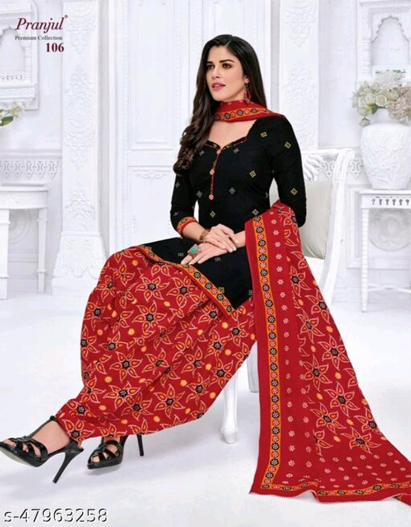 Pranjul Cotton Un-Stitched SuitTop Fabric: Cotton + Top Length: 2 Meters - Blue, Un Stitched, s-47963267