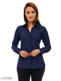 Stylish Poly Crepe Shirt - s-611491, Maroon, L