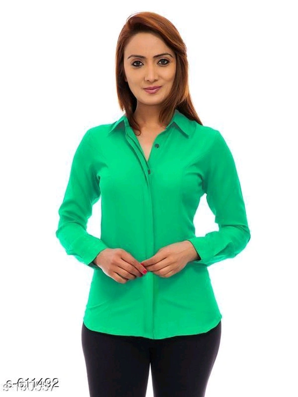 Stylish Poly Crepe Shirt - s-611491, Maroon, XL