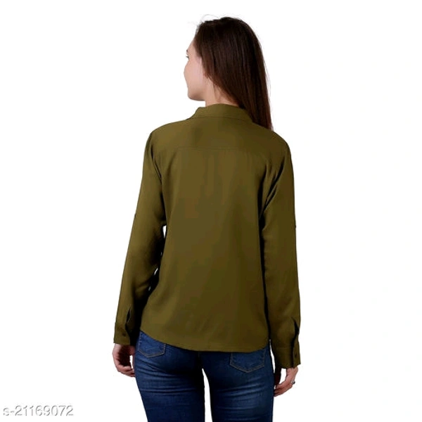 Cozami Women Long sleeves casual shirt - Maroon, L