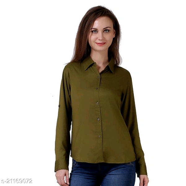 Cozami Women Long sleeves casual shirt - Maroon, L