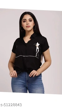 Pretty Elegant Women Shirts - Blue, L