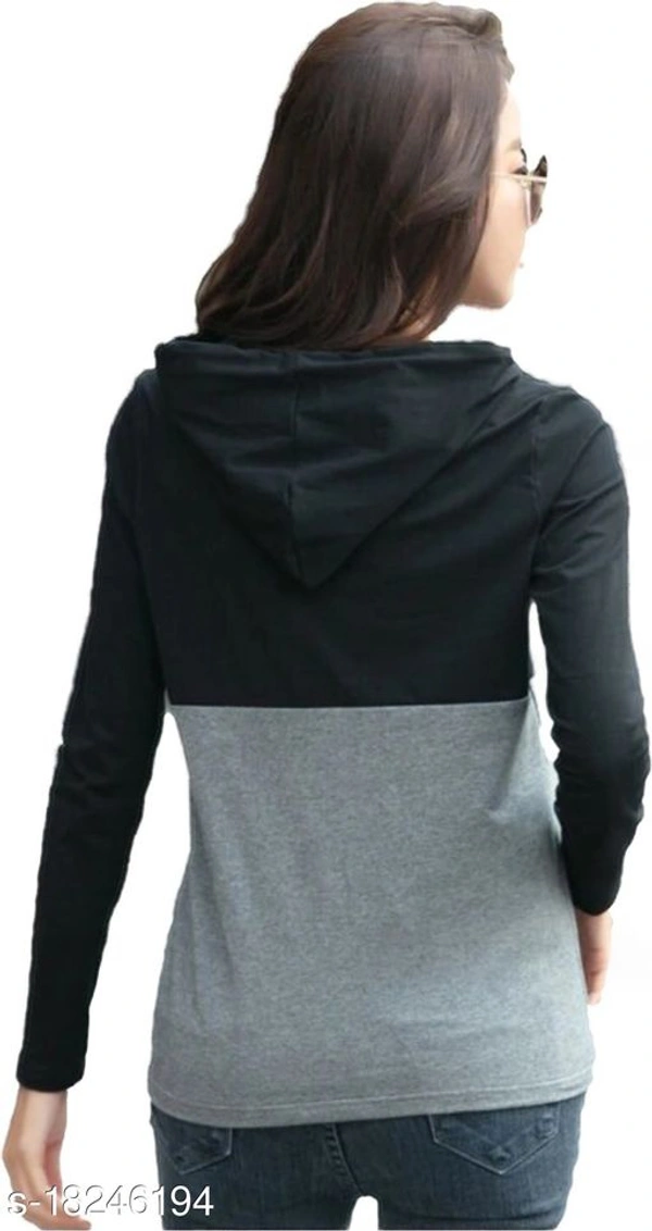 Trendy Women Full Sleeve Hoodie T-Shirt Black - Black, s-18246194, XL