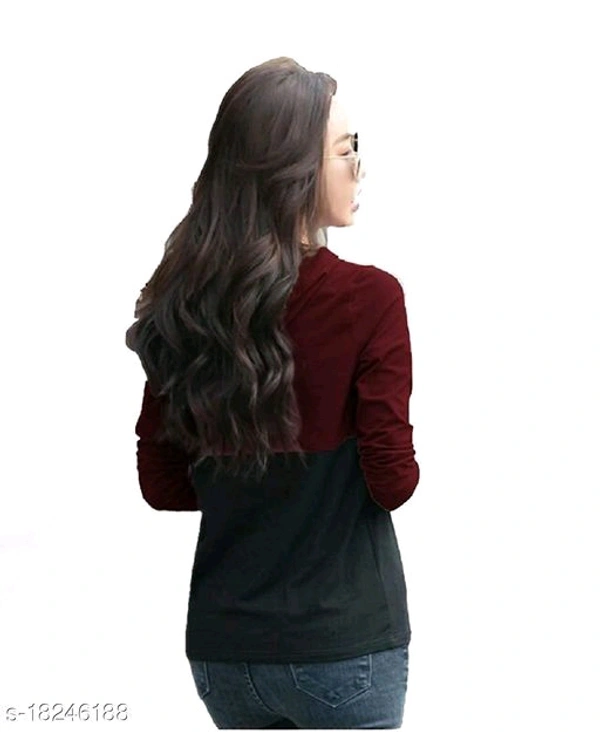 Trendy Women Full Sleeve Hoodie T-Shirt Black - Maroon, s-18246188, XL