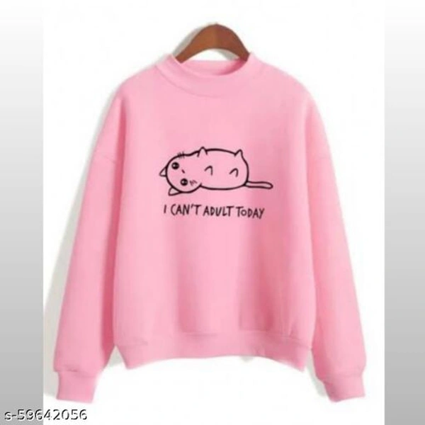CAT PRINTED SWEATSHIRTS FOR WOMAN AND GIRLS - Pink, s-59642056, M