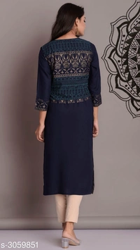 Women's Printed Rayon Kurti - XXL
