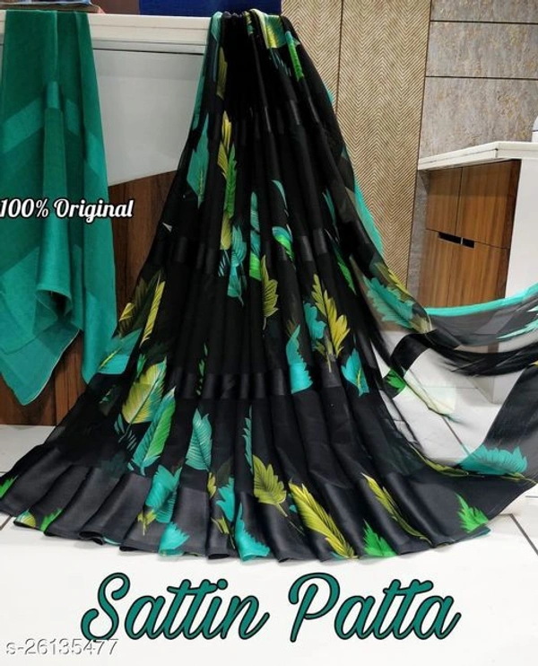 Trendy Georgette And Satin Printed Women's Sarees With Blouse - Sky blue, s-26135476, Free Size