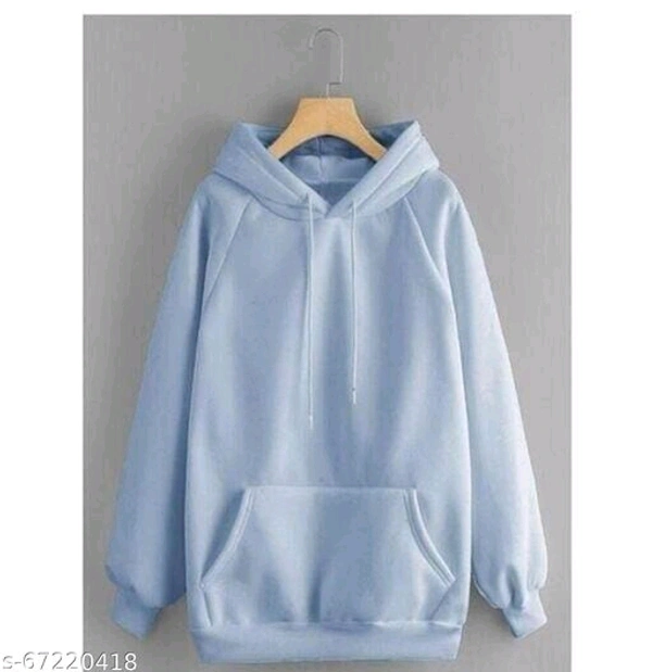 Febmetro_sales  Women's Solid Fleece Full Sleeve Stylish Hoodie Sweatshirt - Purple, s-67220417, S