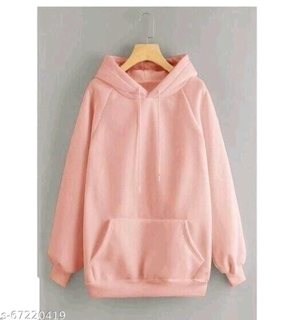 Febmetro_sales  Women's Solid Fleece Full Sleeve Stylish Hoodie Sweatshirt - Blue, s-67220418, S