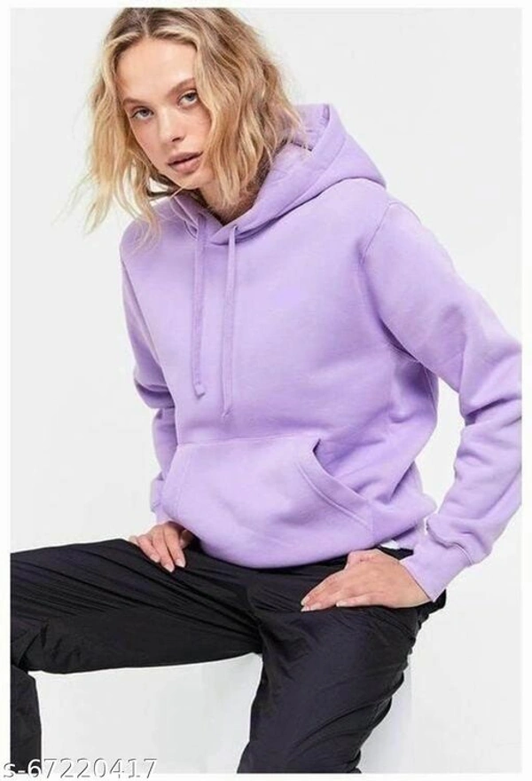 Febmetro_sales  Women's Solid Fleece Full Sleeve Stylish Hoodie Sweatshirt - Orange, s-67220419, S