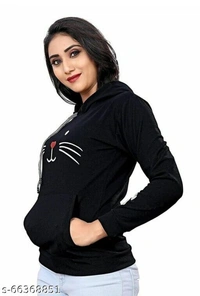 Trendy Hoodie For Women - Black, s-64963839, M