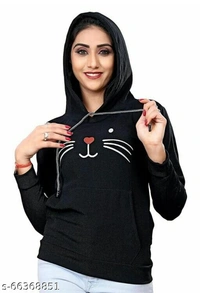 Trendy Hoodie For Women - Black, s-64963839, L