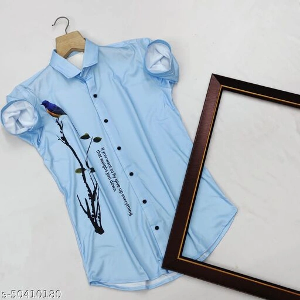 Trendy Retro Women Shirts - Sky blue, s-50410180, L