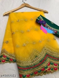 PUSPA YELLOW Sarees  - s-68464148, Free size