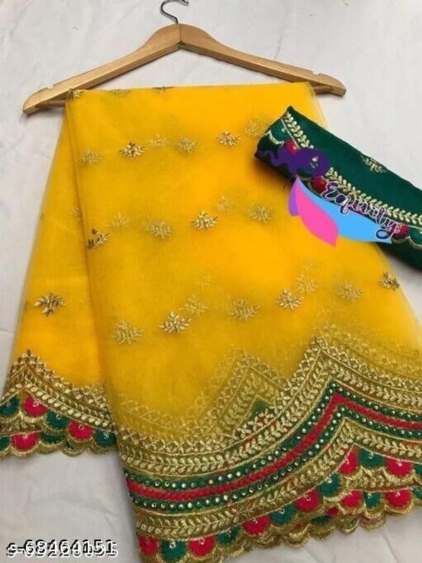 PUSPA YELLOW Sarees  - s-68464148, Free size