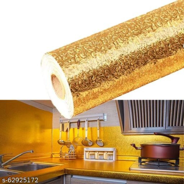 Kitchen Oil-Proof Waterproof Aluminum Foil High Temperature Paper Wall Stickers Stove Cabinet Film (Silver, 60 x 200 cm) - Silver, Pvc, s-63925274, free size