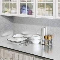 Kitchen Oil-Proof Waterproof Aluminum Foil High Temperature Paper Wall Stickers Stove Cabinet Film (Silver, 60 x 200 cm) - Golden, Pvc, s-63925271, free size