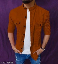 MAJESTIC MAN COTTON SHIRT - Maroon , s-22738694, M