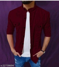 MAJESTIC MAN COTTON SHIRT - Maroon , s-22738694, M
