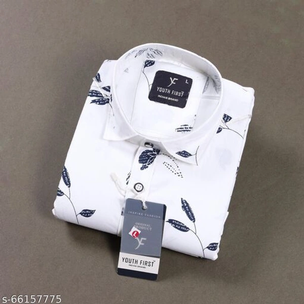 MEN FLOWER  PRINT SHIRT - s-66157775, White, L