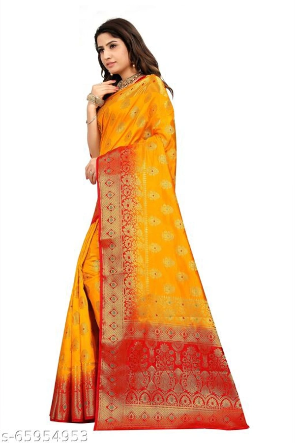 Ganga kanjivaram silk saree with zari blouse - Red, s-65954956