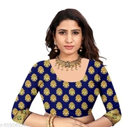Ganga kanjivaram silk saree with zari blouse - Blue, s-65954955