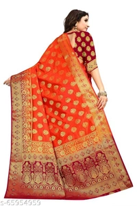 Ganga kanjivaram silk saree with zari blouse - Blue, s-65954957