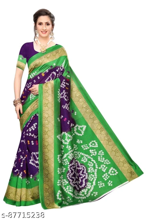 beautiful printed art silk Bandhani saree - s-87715236