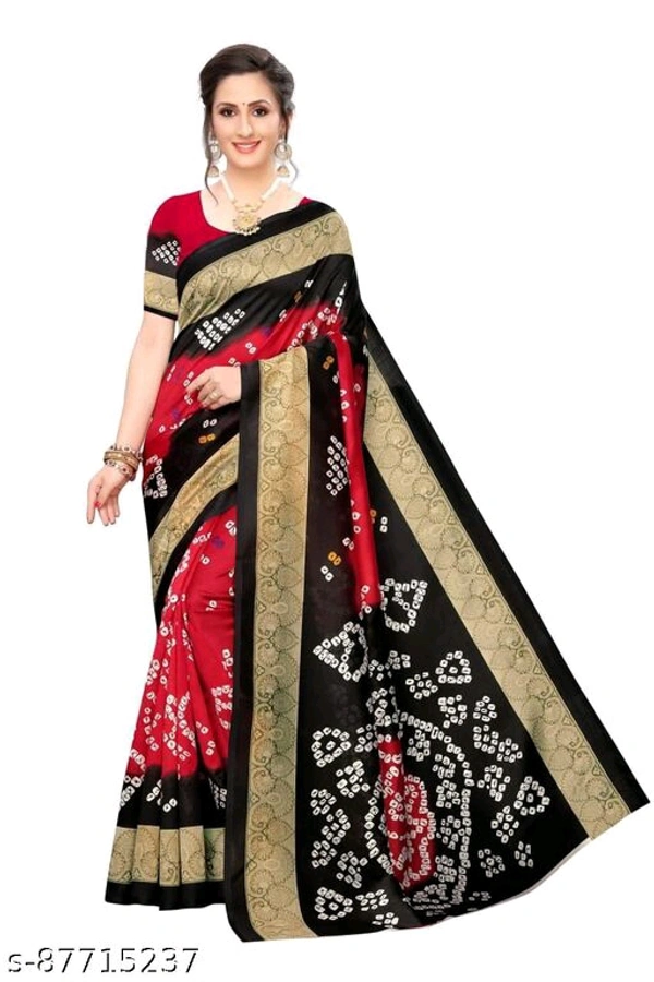 beautiful printed art silk Bandhani saree - s-87715236